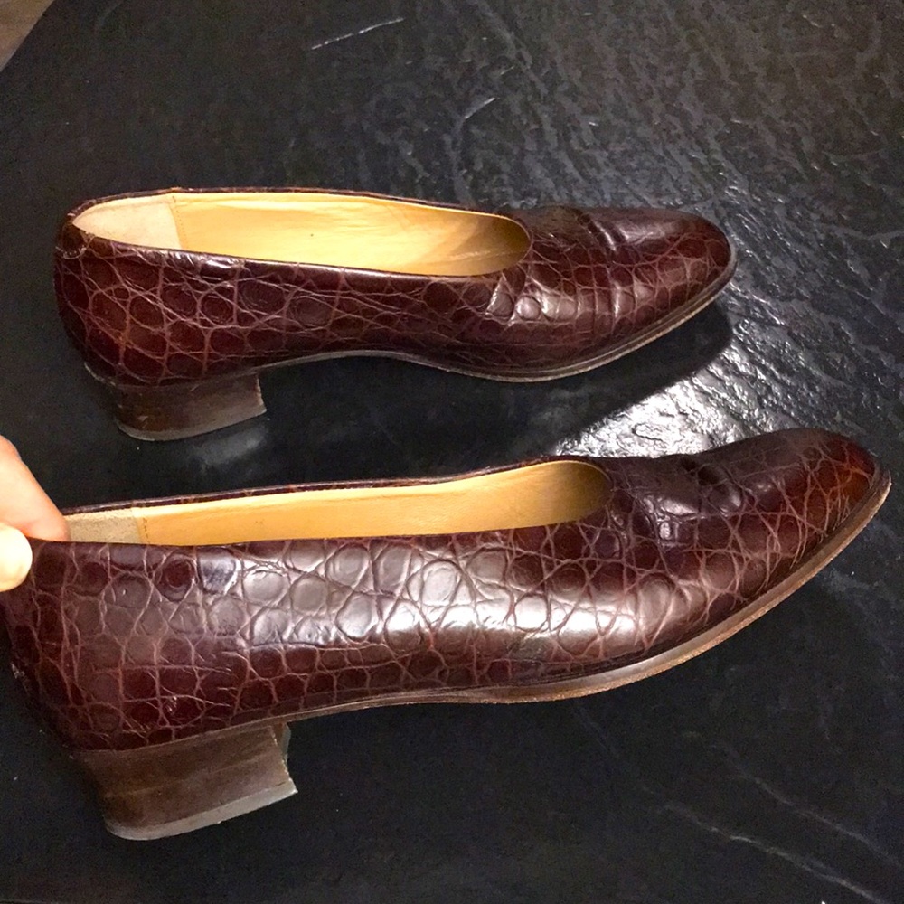 Vintage Kenneth Cole Leather Crocodile Print Shoes
